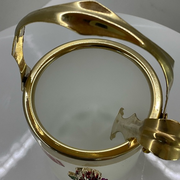 Vintage 1960’s frosted glass personal ice bucket with tongs - Picture 10 of 13